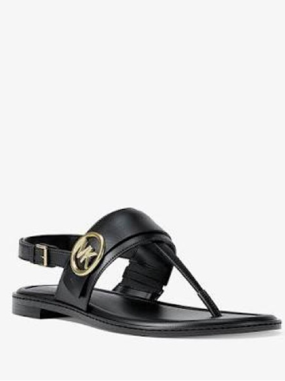 Michael Kors Carmen Thong Sandal with Gold Logo